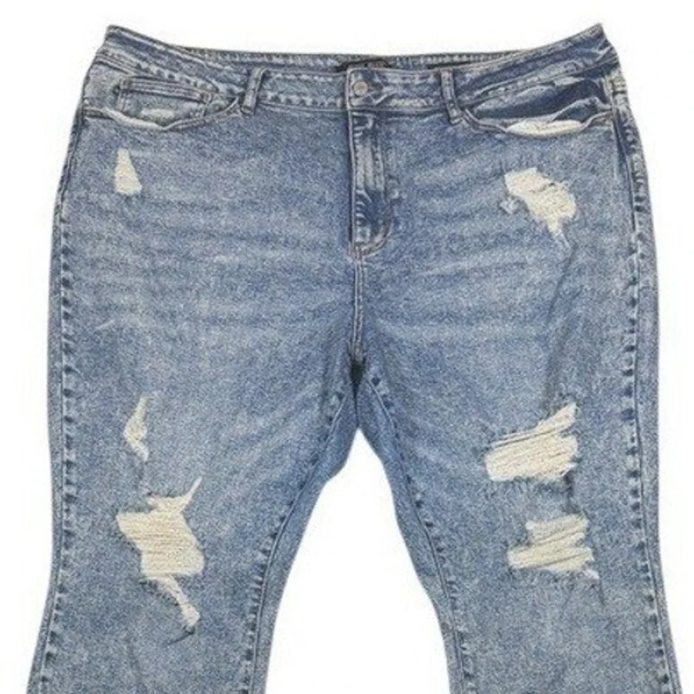 Judy Blue Boyfriend Fit Distressed Acid Wash Blue Jeans 24W JB88281 High‎ Rise